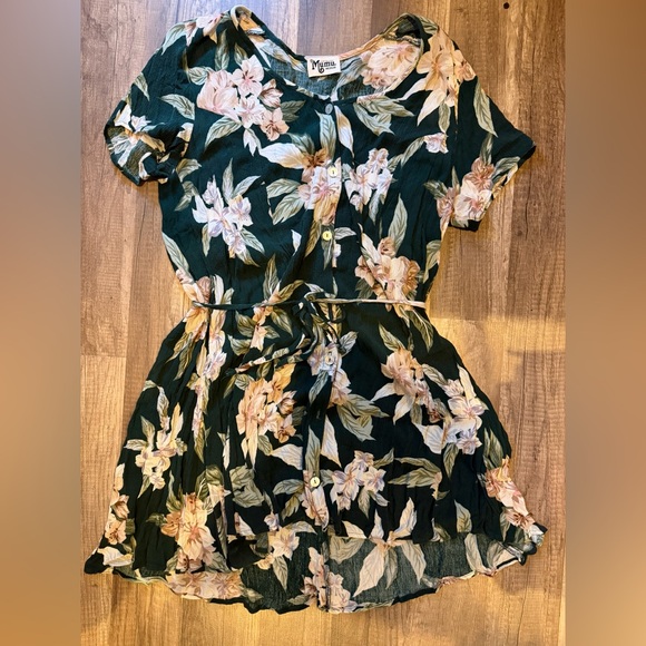 Show Me Your MuMu Dark Green Floral Romper Size Womens Med EUC - Picture 2 of 9